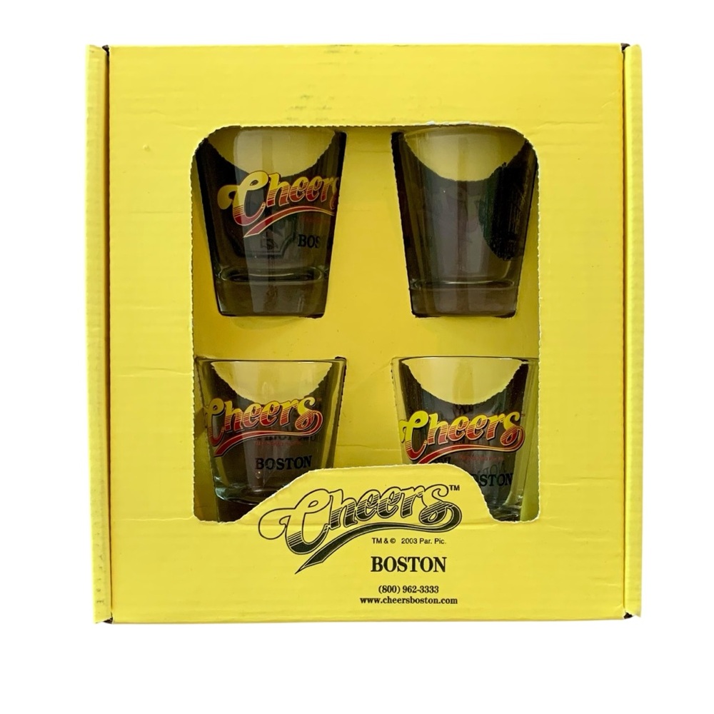 Cheers Boston - Vintage 2003 - Souvenir Shot Glasses New In Box